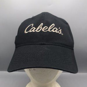 Cabela’s Hat Snapback Blackout Baseball Cap Embroidered Logo Adjustable Script